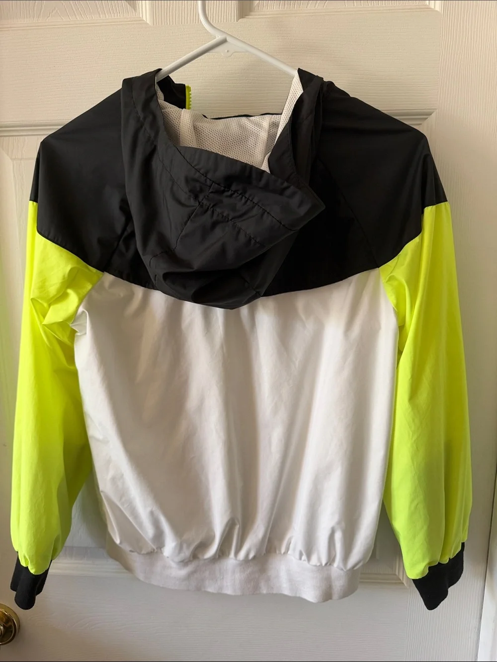 Nike Kids Colorblock Windbreaker Jacket - Black, White & Neon Yellow